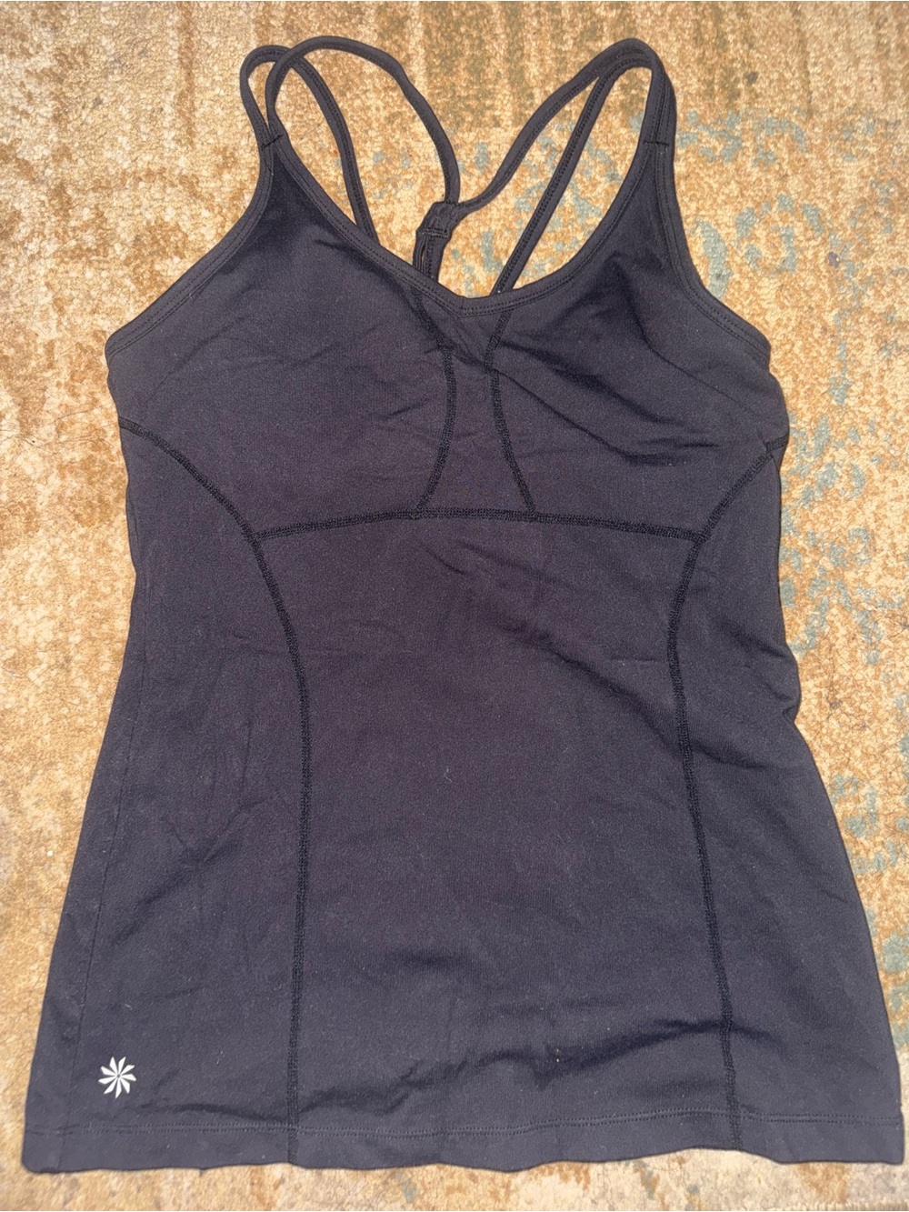 Athleta Black Seamless Strappy Tank Top